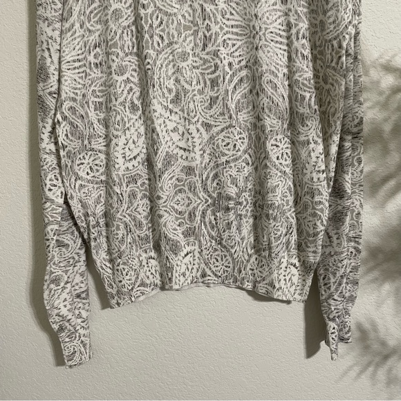 NWT Robert Graham Men's Taurus Linen-Cotton Damask Sweater - Picture 6 of 8